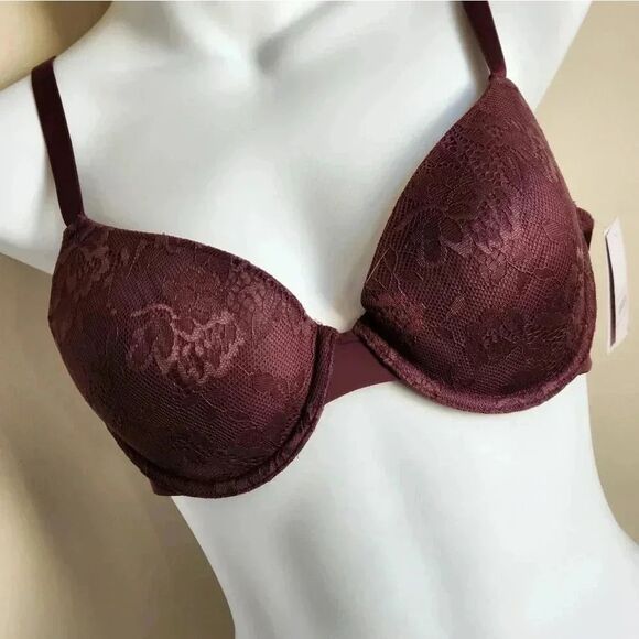 Auden deep purple burgundy The Everyday lace bra nwt - Picture 1 of 4